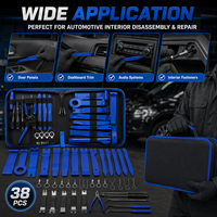 Kit d'outils de démontage de garnitures automobiles, en nylon non-abrasif et acier au carbone robuste, avec barres de levier à double extrémité à cliquet 1000 lb-pi et pinces à clips pour panneaux