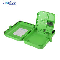 Caja de Distribución de Fibra Óptica FAT de 16 Puertos con Divisor, Terminal de Acceso de Fibra 1X16, Color Negro y Verde, Caja FAT 1:16