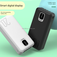 Banco de Energía Portátil de 20000mAh con Pantalla LED, Cable Integrado y Doble USB Tipo-C, Directo de Fábrica OEM/ODM