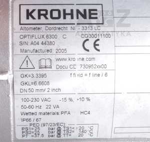 เครื่องวัดอัตราการไหล Krohne Optiflux 6300C LCD สแตนเลสสตีล PN25 DN50 อุปกรณ์ควบคุมกระบวนการ Optiflux 6300C เครื่องวัดอัตราการไหลสแตนเลสสตีล - Product Image 6