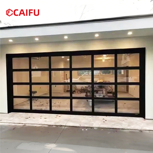 Porte de <span class=keywords><strong>garage</strong></span> sectionnelle automatique sur mesure en verre transparent et aluminium, fixation murale, télécommande électrique pour maisons - Product Image 4