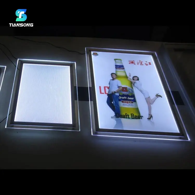 Sinema posteri ince kristal ışık kutusu film reklam Led çerçeve A3 A4 ışıklıreklam panosu