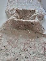 2026 Frühling/Sommer Chinesischer Stil Dreidimensionale Pailletten 100% Acryl Gestrickter Organza-Stickereistoff Geometrisch