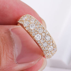 Anillos de Lujo Gruesos de Oro Sólido de 18K, 14K, 10K Personalizados con Diamantes DEF VVS Certificados por IGI, Diseño Original, Joyería para Fiestas - Product Image 3