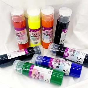 Boîte d'aquarelles liquide à fenêtre 2oz, 5 pièces, lot de 8 liquides Non toxiques, pour peinture, aquarelle, dessin et peinture artistique