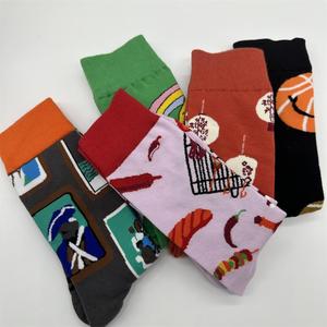 Calzini da Uomo all'Ingrosso <span class=keywords><strong>100</strong></span>% <span class=keywords><strong>Cotone</strong></span> alla Moda Personalizzati Colorati BBQ Lanterna Arcobaleno Fiore Basket Calzini Carini Unisex - Product Image 2