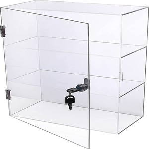 Hiện đại ba lớp trong suốt <span class=keywords><strong>Acrylic</strong></span> hiển thị tủ không lắp ráp khóa Countertop bụi bảo vệ quảng cáo hiển thị đứng - Product Image 4