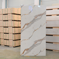 Feuille de marbre en PVC brillant, écologique, imperméable, panneau mural, découpe, style de design moderne, modèle 3D, prix compétitif
