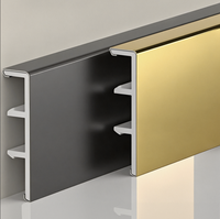 Plinthe murale en acier inoxydable brossé décorative, plinthe métallique sans sous-couche pour hôtel, bureau, école