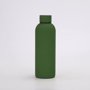 350ML 500ML 750ML 1000ML Gourde isotherme anti-rouille en acier inoxydable 304 à col étroit avec surface en caoutchouc pour montage sur véhicule, impression personnalisée - Product Image 4