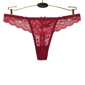 Tangas de encaje floral para mujer al por mayor, bragas huecas transparentes de malla, tanga de corte bajo, ropa interior sexy transpirable para mujer - Product Image 1