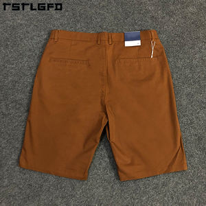 Bermudas personalizadas de sarga de algodón <span class=keywords><strong>para</strong></span> <span class=keywords><strong>hombre</strong></span>, pantalones cortos transpirables de cintura media de lona hasta la rodilla con logotipo bordado, pantalones cortos informales - Product Image 6