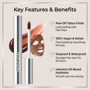 HKH OEM Mineral Herbal Hydrating Moisturizing Glossy Vegan Waterproof Kissproof Private Label Oil-Based 5g Lip Gloss - Product Image 4