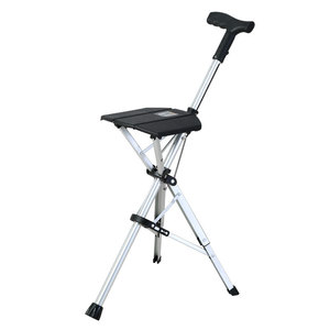 Guangte Rehabilitation Electric <b>Folding</b> Walking Stick <b>Stool</b> One Button Open Close Portable Outdoor Trekking Pole Non Slip Multi - Product Image 1