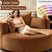 Ensemble de meubles de salon moderne personnalisé, comprenant un fauteuil d'angle, un fauteuil de relaxation rond compact, un fauteuil-lit inclinable et un canapé