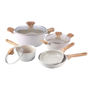 New Colorful and Heathly Aluminum Granite Non-stick Stone <b>Cookware</b> Set Eco-friendly Home Cooking Pot - Product Image 1
