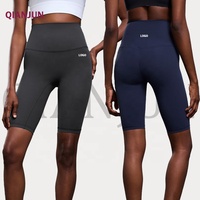 Short de yoga de fitness taille haute pour femme pantalon de cyclisme de sport en nylon souple avec fermeture à la taille élastique pour la course
