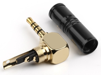 Fiche Casque Stéréo Mini Jack Audio 2,5mm Coudée 4 Pôles TRRS pour Câble de 4mm de Diamètre