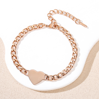 Bracelet chaîne cubaine vierge en acier inoxydable personnalisé Ywyougang, le plus vendu, avec pendentif cœur unisexe, idéal pour anniversaire, bijou simple pour couple, couleur or