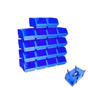 קופסת אחסון מפלסטיק ניתנת לערום במחסן, בגודל A3 ‏(350X200X155 מ\\\"מ), עם סגירת אבזם/קליק וקיבולת של 15 ק\\\"ג. - Product Image 5