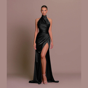 Abiti da Damigella Eleganti da Donna 2024, Vestiti Lunghi da Sera a Vita Alta, Senza Maniche, con Spacco e <span class=keywords><strong>Design</strong></span> Slim - Product Image 3