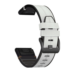 Lionorm Quick Release Fit 22mm 26mm Silicona suave y <span class=keywords><strong>correa</strong></span> de reloj de repuesto de cuero genuino para <span class=keywords><strong>Garmin</strong></span> Fenix 8 7X 6X 6 <span class=keywords><strong>Enduro</strong></span> - Product Image 4