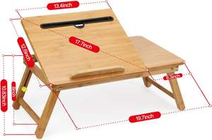 Bambus Laptop Ständer Tragbare Laptop Bett Schreibtische Robuste Bett Tablett Tisch Verstellbarer tragbarer Schreibtisch für Laptop Bett Tablett Tisch - Product Image 5