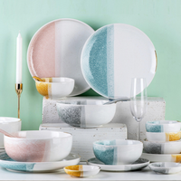Service de vaisselle pour 12 personnes, gaufrage vert citron, service d'assiettes de cuisine colorées, vaisselle de table en grès, 16 pièces 72 pièces