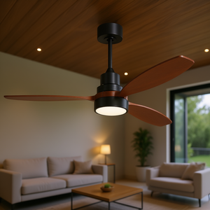 Ventilador de Techo LED Moderno de 52 Pulgadas con Luz, Control Remoto, Motor DC, Perfil Bajo, para Interiores, Sala de Estar, Patio - Product Image 2