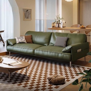 Set di Divani Componibili in Pelle Moderna Europea a 3 Posti, <span class=keywords><strong>Dimensioni</strong></span> Personalizzabili, Arredamento per Soggiorno - Product Image 1