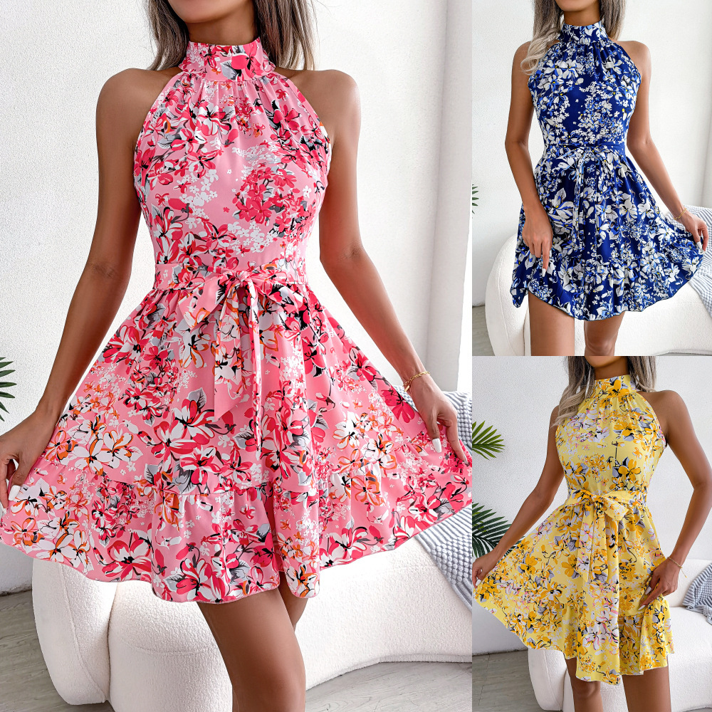 Fashion Free Size Dress With Kimono white and blue On Sale In