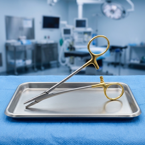 Pince hémostatique chirurgicale avec poignée dorée, instrument de précision en acier inoxydable pour hémostatique, classe I, certifiée CE, manuelle - Product Image 5