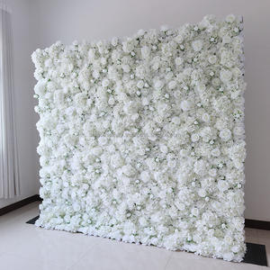 ขายดี8FT x 8FT เรียบสีขาวงาช้างดอกไม้ติดผนังฉากหลังทำด้วยมือไฮเดรนเยียเทียมตกแต่งคริสต์มาส - Product Image 2