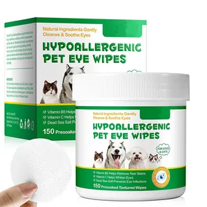 Natural Plant Based Hypoallergenic Pet Eye Cleaning Tear Stain Wipes For Dogs And Cats