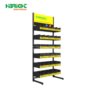 Rak berdiri bebas satu sisi baja tahan karat dan warna kustom Supermarket untuk toko peralatan memancing - Product Image 5