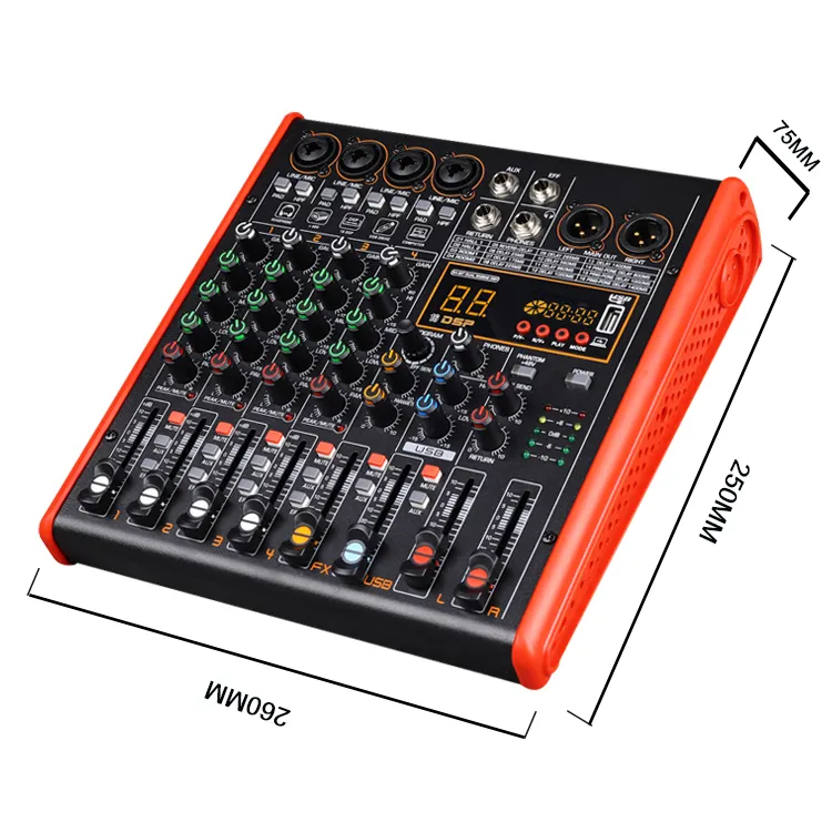 Mixer Audio Mini 4 Saluran, Mixer Audio Mini Nirkabel Profesional