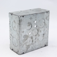 Boîte de jonction en acier galvanisé carrée de 4-11/16 po, profondeur de 2-1/8 po, niveau de protection IP54, boîte de sortie électrique en métal, boîte utilitaire