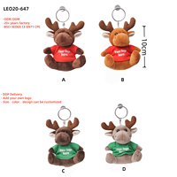 Jouet porte-clés en peluche promotionnel avec logo personnalisé ourson en peluche pour enfants lapin en peluche de cerf doux avec T-shirt jouet pour bébé