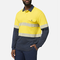 Polo da Lavoro Estivo per Uomo, Resistente, Alta Visibilità, con Inserti e Nastro FR