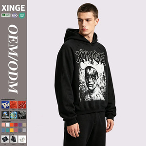 Sweat à capuche personnalisé avec logo, texte gothique, portrait, style streetwear sombre, fournisseur en gros - Product Image 1