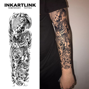Tatuajes Temporales de Manga Completa para Hombre, Impermeables, de Gran Tamaño, de Larga Duración, con Diseños de Paloma, León, <span class=keywords><strong>Lobo</strong></span> y Nishikigoi - Product Image 5