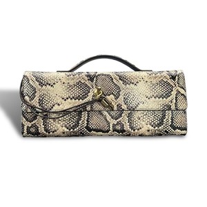 Pochette Sac à Main Doré Motif Serpent pour Femmes, Sac de Soirée Verrouillable avec Bandoulière Amovible, Sac Bandoulière Bordeaux - Product Image 4