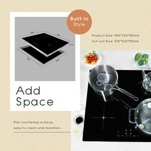Usine directe appareils ménagers 4 brûleurs table <span class=keywords><strong>de</strong></span> <span class=keywords><strong>cuisson</strong></span> à induction intégrée 8000 watts alimentation cuisinière à induction - Product Image 5