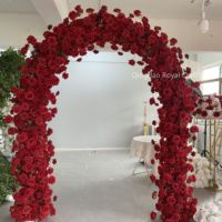 Arche de mariage en fleurs artificielles de haute qualité pour la décoration de mariage, vente chaude en usine