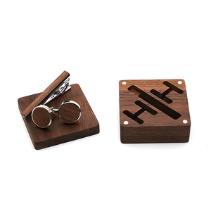Scatola in Legno Massello di Noce Nero per <span class=keywords><strong>Gemelli</strong></span> e Fermacravatte, Set Regalo per Uomo, Ideale per Viaggi, Anniversari e Compleanni - Product Image 6