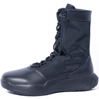 Bottes tactiques légères pour hommes, à fermeture éclair, mi-montantes, pour l'alpinisme en extérieur, souples, antidérapantes et résistantes à l'usure pour l'été
