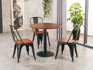 Restaurant Commercial Metal <b>Dining</b> Chairs Antique Industrial Rectangular <b>Tables</b> Stackable Durable Light Weight WOOD SEAT - Product Image 3