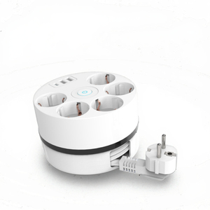 EU Standard Power Strip <b>USB</b> Type-<b>C</b> Fast Charging 1.5M/3M Cable Length 4 AC Outlets 16A Current Portable <b>Plug</b> Socket - Product Image 1