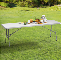 Table rectangulaire pliante en plastique de haute qualité de 240cm pour les événements extérieurs et intérieurs