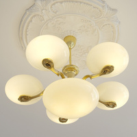 Lustre vintage en laiton avec abat-jour en verre opale arrondi pour salon, salle à manger, chambre, bureau, hôtel, restaurant